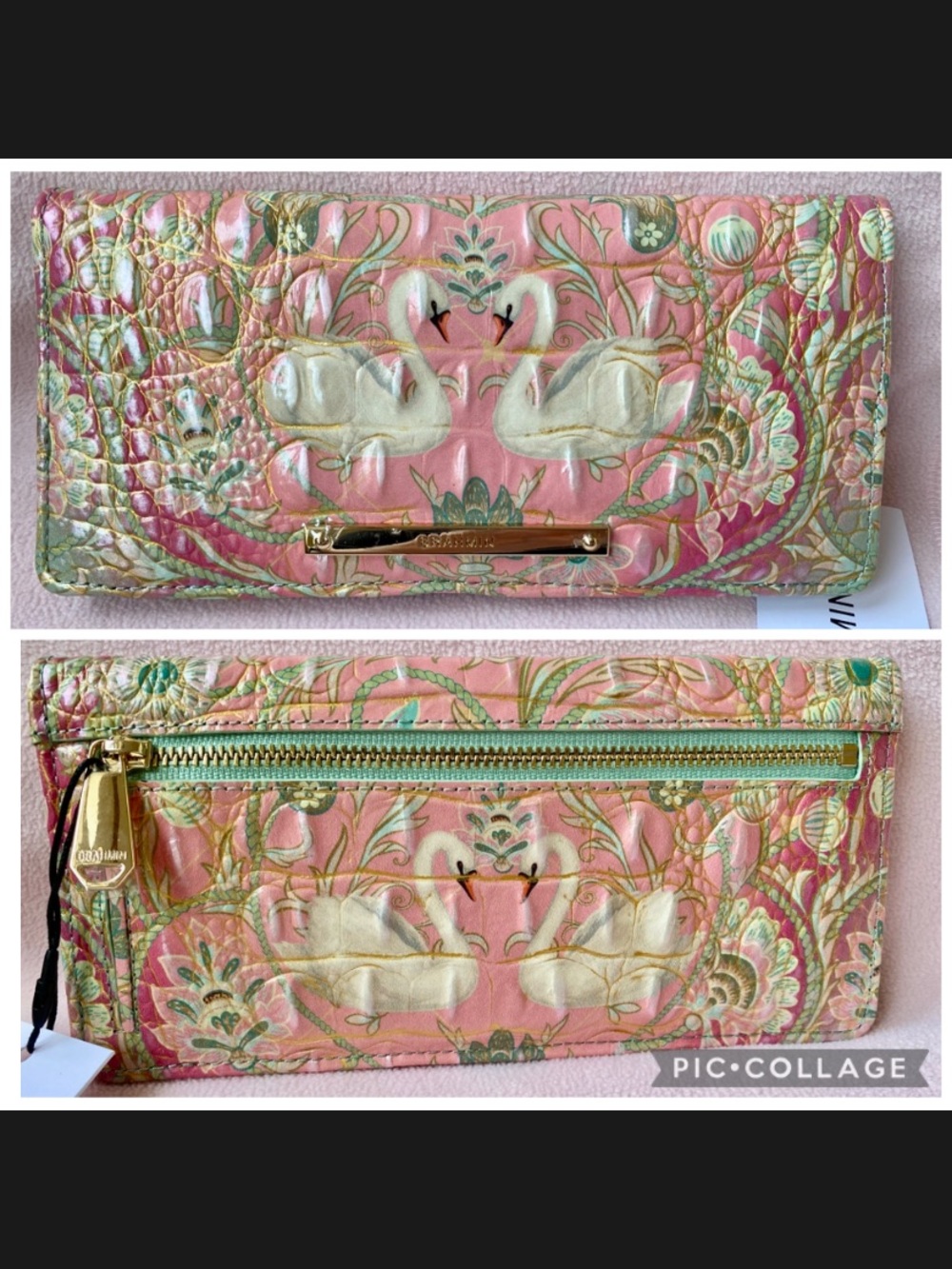 🦢💕🦢Odette Ombre Melbourne Brahmin Ady Swan Wallet NWT